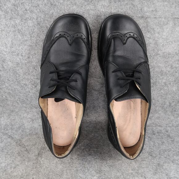 Dromedaris Shoes Womens 42 Oxford Hornbill Leather Wingtip Black Comfort Classic - Picture 8 of 13